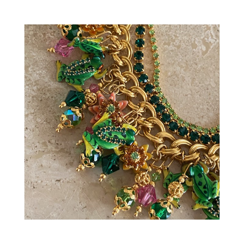Vintage Lunch at the Ritz Frog Pond bracelet - 2000's