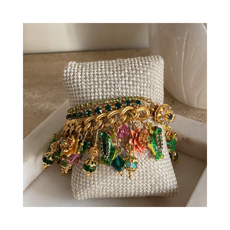 Vintage Lunch at the Ritz Frog Pond bracelet - 2000's