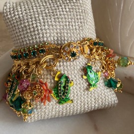 Vintage Lunch at the Ritz Frog Pond bracelet - 2000's