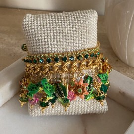 Vintage Lunch at the Ritz Frog Pond bracelet - 2000's