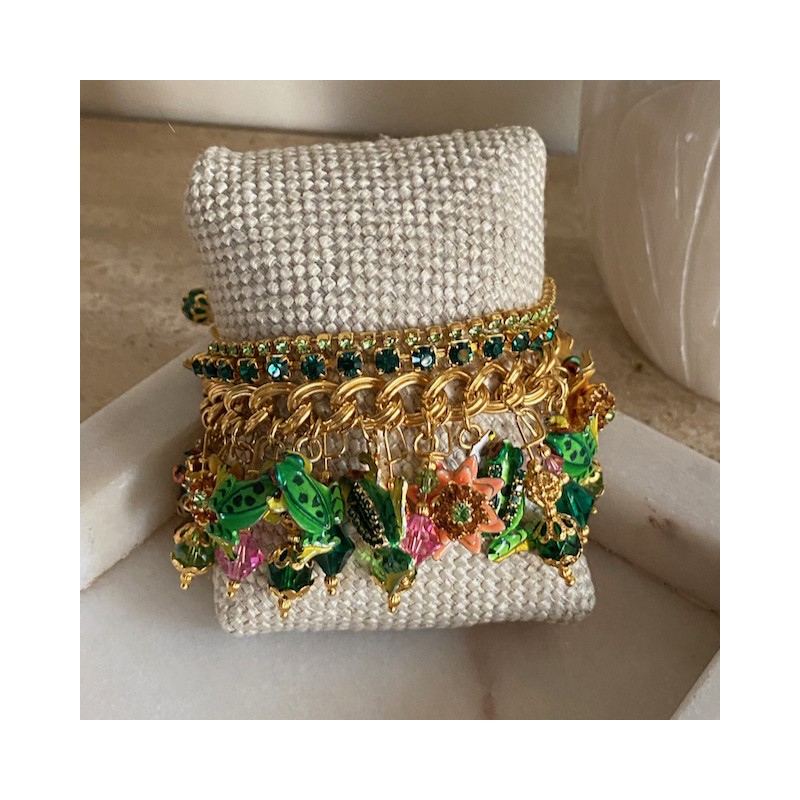 Vintage Lunch at the Ritz Frog Pond bracelet - 2000's