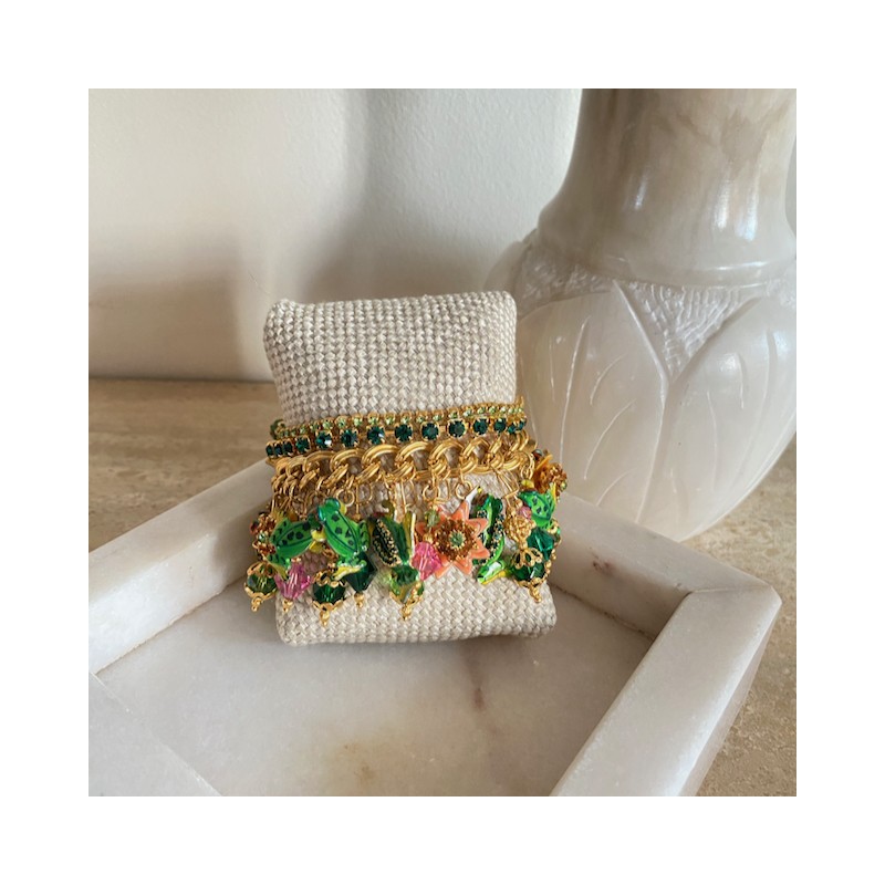 Vintage Lunch at the Ritz Frog Pond bracelet - 2000's