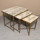 Neoclassical marble top nesting tables
