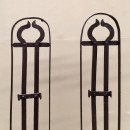 Pair wrought iron ornaments