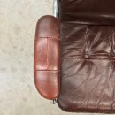 Leather & chrome lounge chair