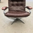 Leather & chrome lounge chair