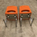 Pair 1970's orange side chairs