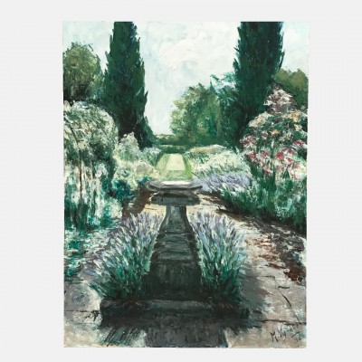 Garden view Painting by M. Vyneke