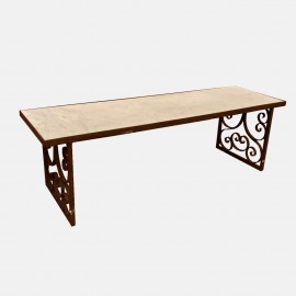 Wrought Iron table with Carrara marble top