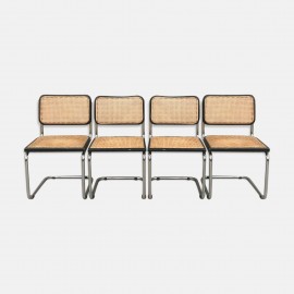 Set of 4 black Cesca Breuer chairs B32
