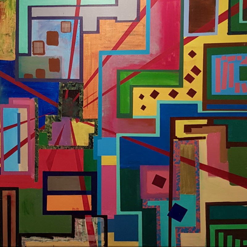 Cubistic modern painting - 1980's