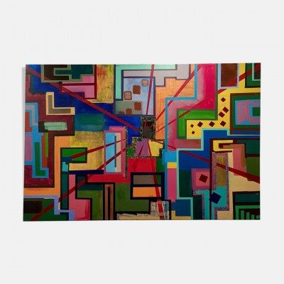 Kubistische moderne schilderij - jaren 80