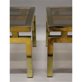Pair of Guy Lefevre style Maison Jansen side tables