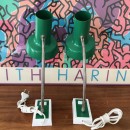 Pair of green vintage sis table lamps
