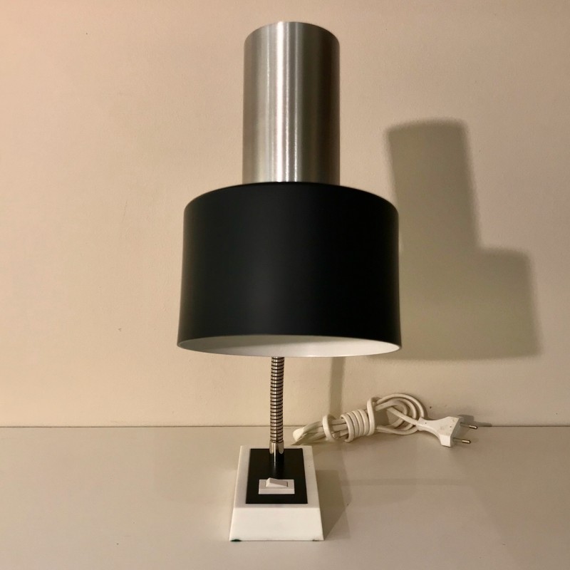 Zwarte vintage sis bureau lamp