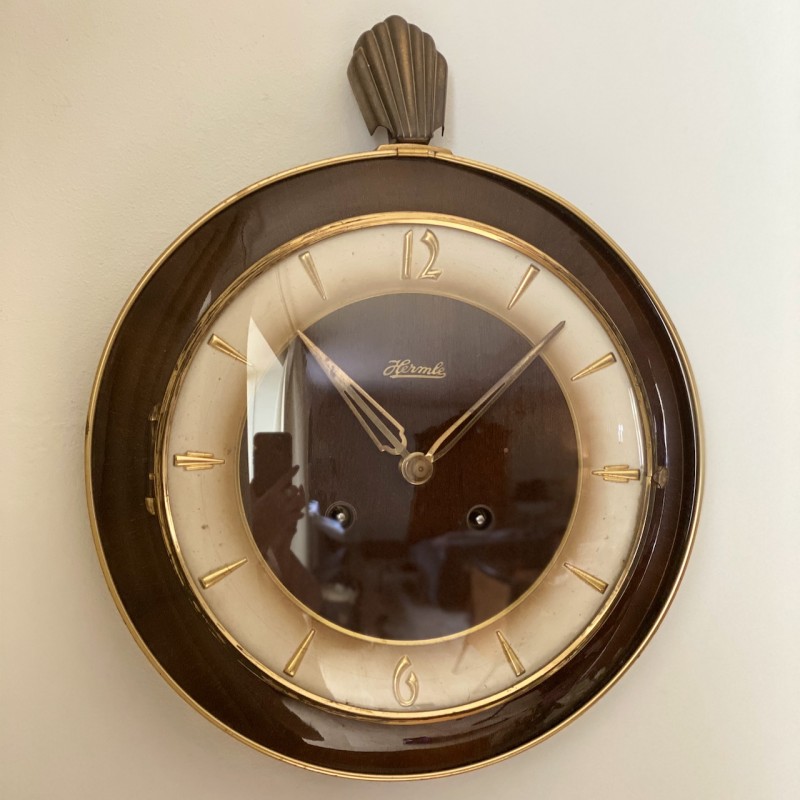 Vintage round Hermle wall clock