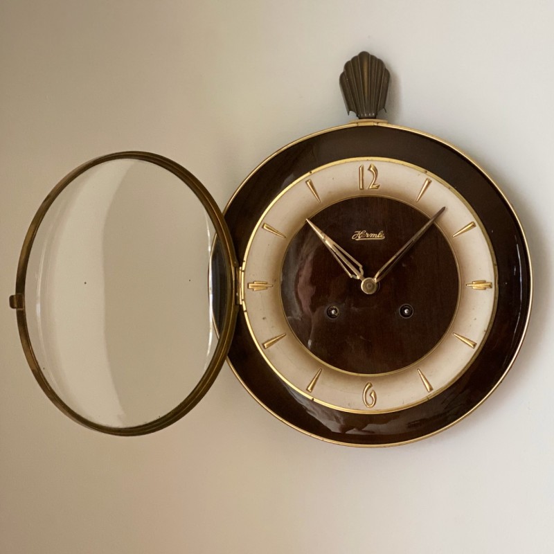 Vintage round Hermle wall clock