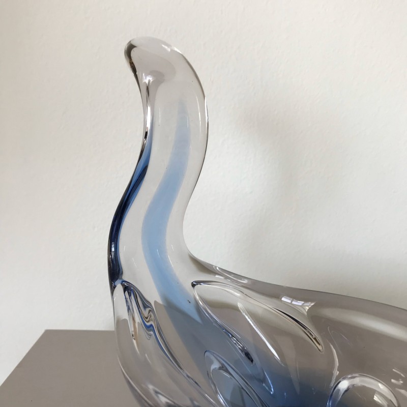Clear and blue murano fruitbowl