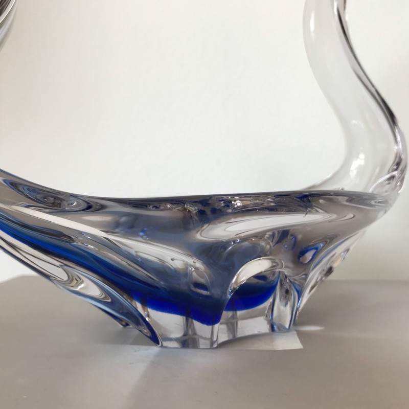 Clear and blue murano fruitbowl