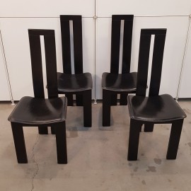 Set of 4 black Italian chairs