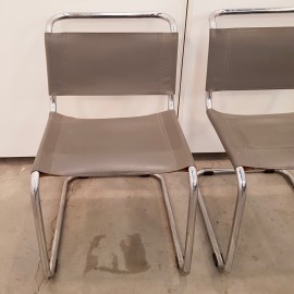 Pair of leather chairs after Mart Stam