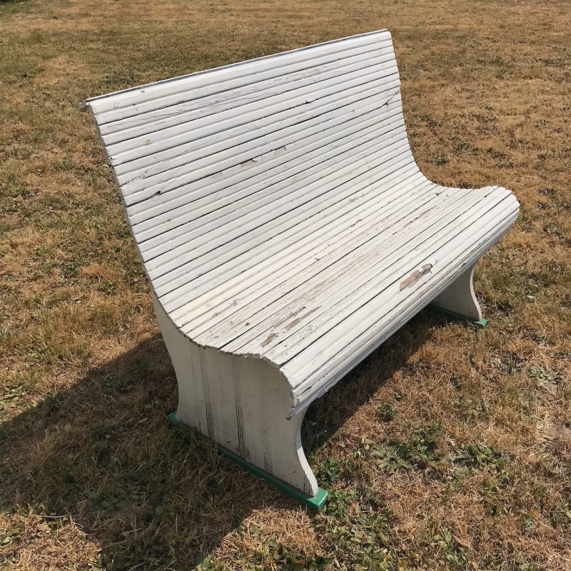 Wood garden bench