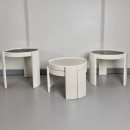 White nesting tables by Gianfranco Frattini for Cassina