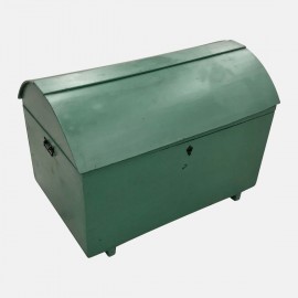 Groene gebogen koffer