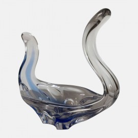 Clear and blue Murano fruitbowl
