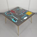 Vintage salontafel met tegels door Denisco