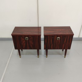 Pair of rosewood veneer vintage bedside tables