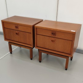 Pair vintage teak nightstands