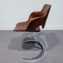 Boris Tabacoff scimitar table & 4 armchair