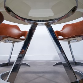 Boris Tabacoff scimitar table & 4 armchair