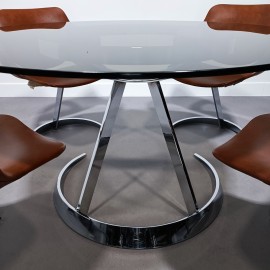 Boris Tabacoff scimitar table & 4 armchair