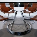 Boris Tabacoff scimitar table & 4 armchair