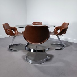 Boris Tabacoff scimitar table & 4 armchair