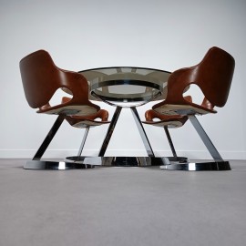 Boris Tabacoff scimitar table & 4 armchair