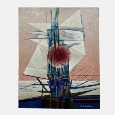 Abstract schilderij, acryl op doek, Ph. de Kerckhove