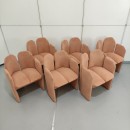 Set of 6 suede armchairs