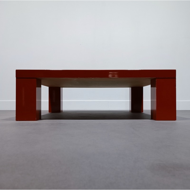 Red laquered coffee table