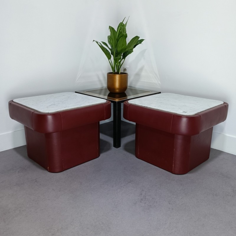 Pair De Sede leather side tables DS 47 series