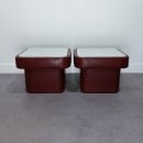 Pair De Sede leather side tables DS 47 series