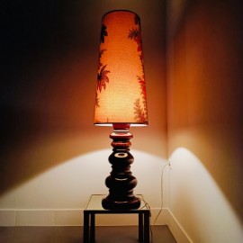 Seventies table lamp - floral shade