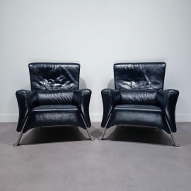 Rolf Benz 322 leather armchairs