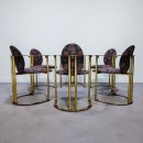 Hollywood Regency dining table & 6 armchairs - Belgo Chrom