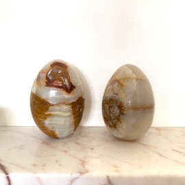 Pair of vintage onyx eggs