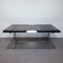 Uitschuifbare chrome eetkamer tafel - Stijl Milo Baughman