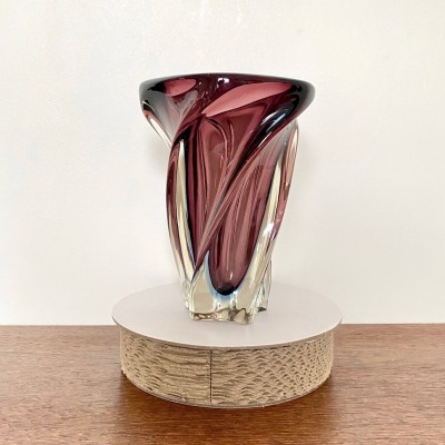 Glass vase Val Saint Lambert René Delvenne