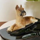 Boxer Dog ashtray - Art Deco - Terracotta